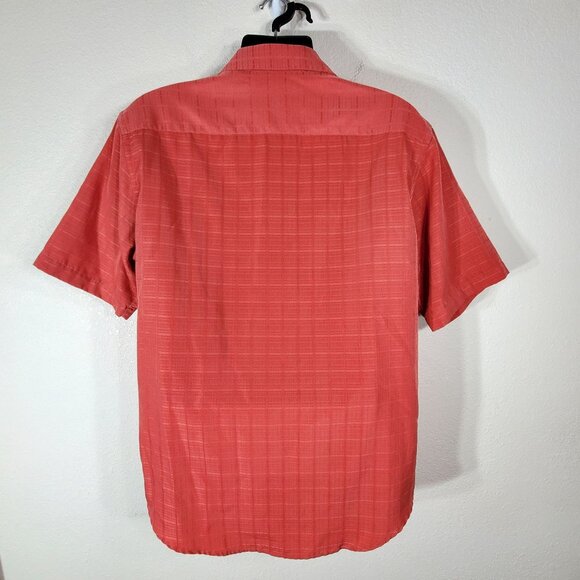 Croft & Barrow Mens Large Short Sleeve Button-Up Shirt Coral Easy Care - Picture 2 of 9
